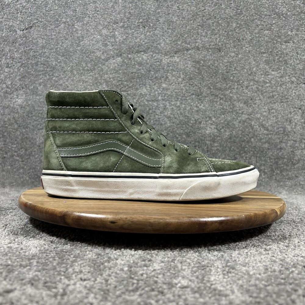 VANS Sk8-Hi Women’s Size 8.5 Pig Suede Olive Green Eco Dry Water Repellent Shoes